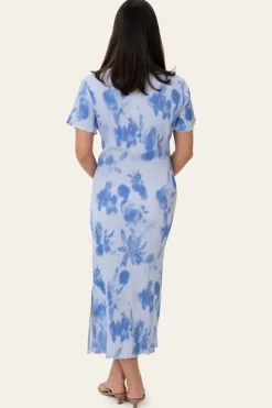 OdaIC SS Dress - Abstract Blue Flow