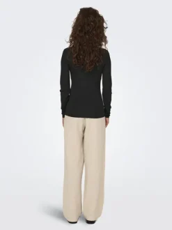 ONLEA L/S 2-WAY DEEP NECK TOP JRS