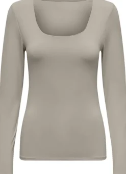 ONLEA L/S 2-WAY DEEP NECK TOP JRS N