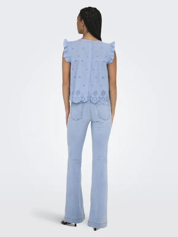 ONLSILLA LIFE S/L FRILL TOP WVN NOO