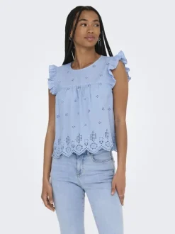 ONLSILLA LIFE S/L FRILL TOP WVN NOO