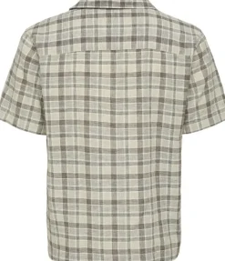 ONSCAIDEN LIFE CHECK LINEN BLEND SS