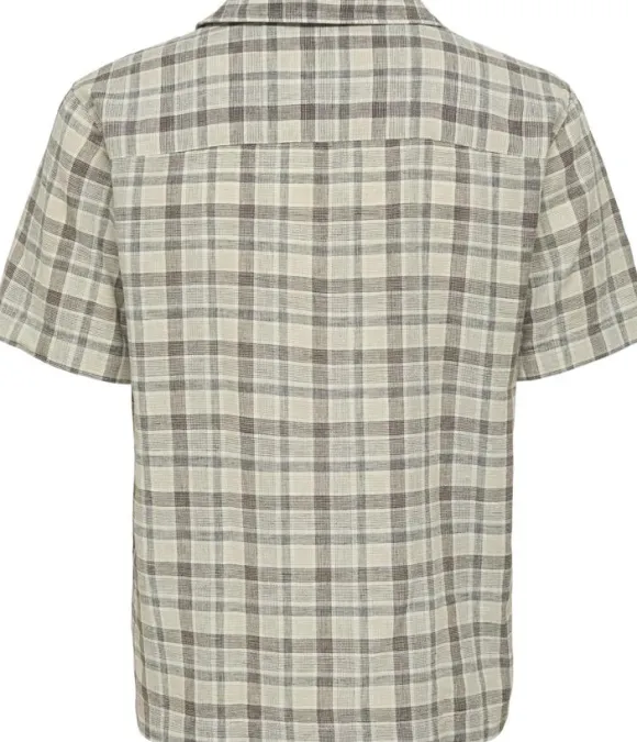 ONSCAIDEN LIFE CHECK LINEN BLEND SS