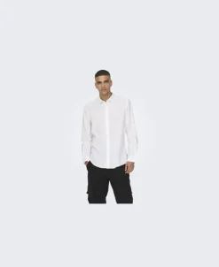 ONSCAIDEN LIFE LS SOLID LINEN SHIRT