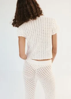 Open-knit toggle cardigan