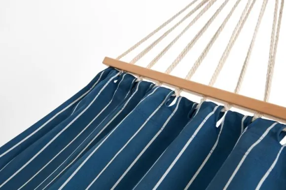 Outdoor Market Hammock - Blue with beige stripe -