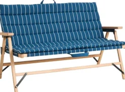 Outdoor Market Sofa Cushion - Blue with beige stripe -