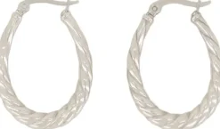 Oval twisted pattern earrings
