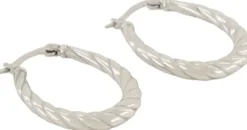 Oval twisted pattern earrings