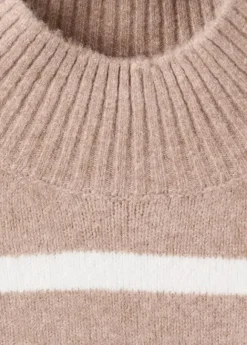 Oversized striped turtleneck sweate