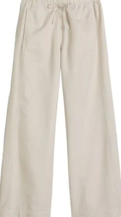Pants, wide leg, drawstring and ela