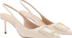 Patent heeled shoes