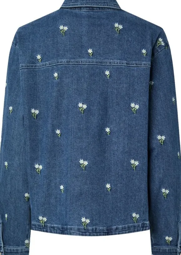 PCFLORA LS DENIM EMB SHIRT NOOS