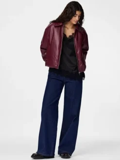 PCLARA PADDED COATED BOMBER JACKET