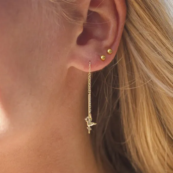 Peace chain earring