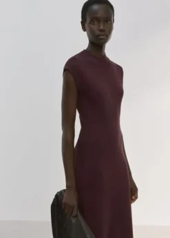 Perkins-neck knitted dress