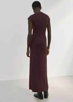 Perkins-neck knitted dress