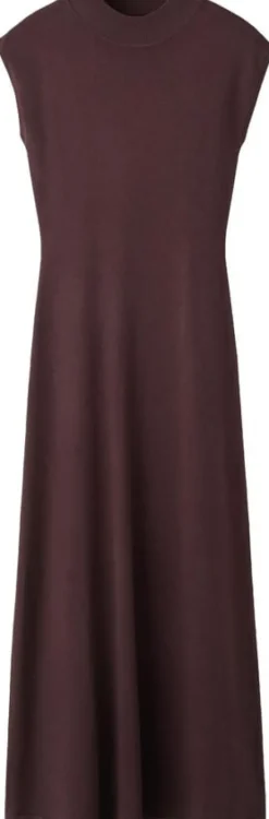 Perkins-neck knitted dress