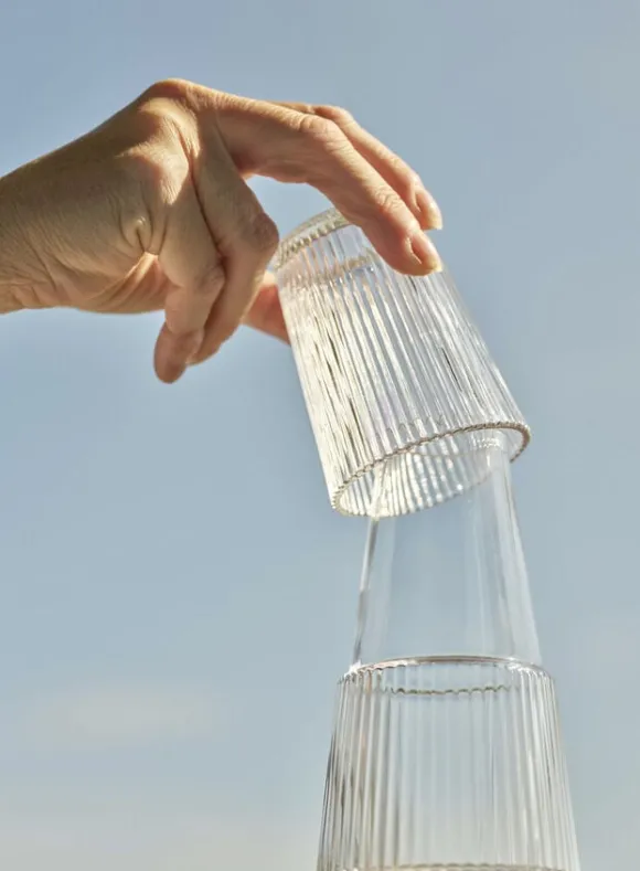 Pilastro karaff med dricksglas 1 l. clear