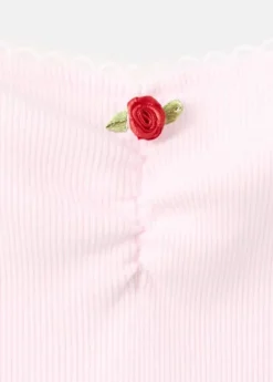 Pink embroidered cotton top