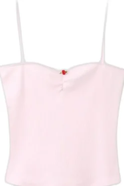 Pink embroidered cotton top