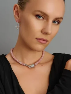 Pink Opal Choker with Panther Head