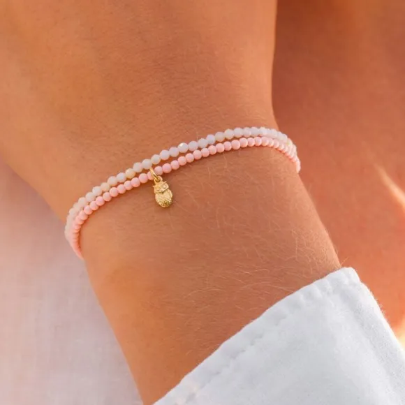 Pink Opal Wisdom Wrap Bead Bracelet