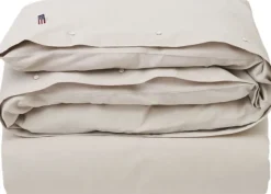 Pin Point Beige Cotton Duvet Cover
