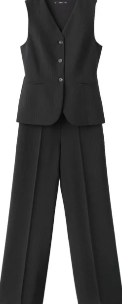 Pinstripe suit-style jumpsuit
