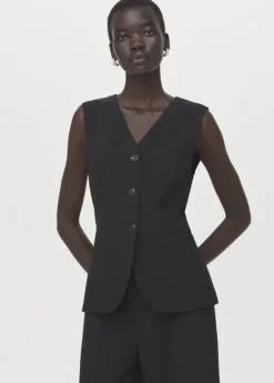 Pinstripe suit-style jumpsuit