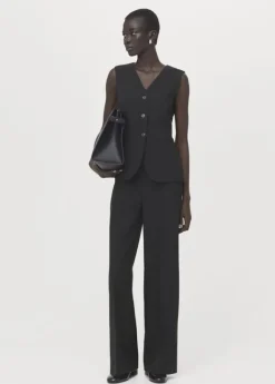 Pinstripe suit-style jumpsuit
