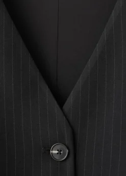 Pinstripe suit-style jumpsuit