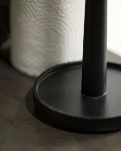 PIPER paper towel holder, wood - black