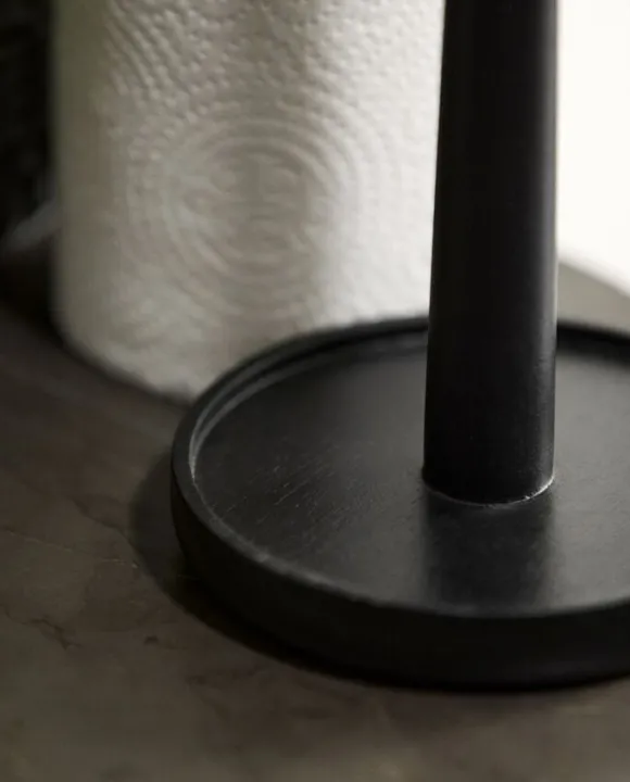 PIPER paper towel holder, wood - black