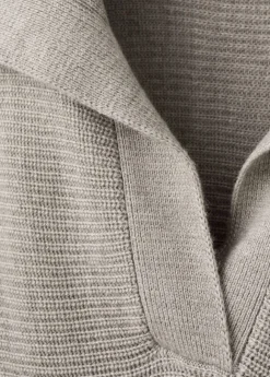 Polo-neck ribbed sweater