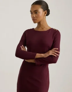 Ponte Three-Quarter-Sleeve Dress