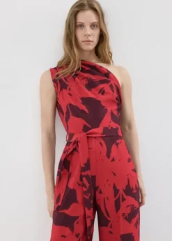 Printed asymmetrical jumpsuit