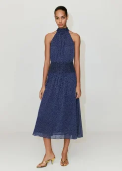 Printed halter-neck dress