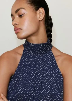 Printed halter-neck dress