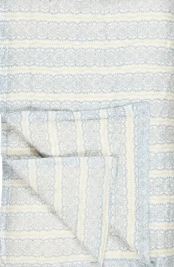 Quilt Anne blåt cirkelmønster og grønne blade