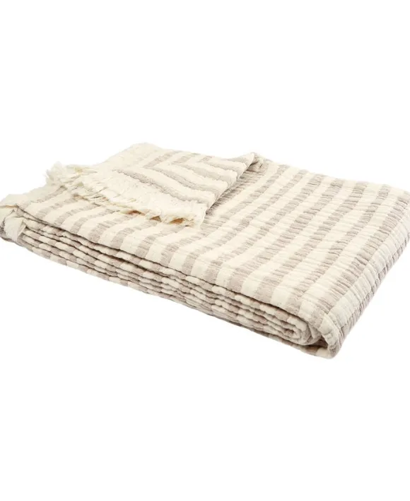 Randig pläd beige