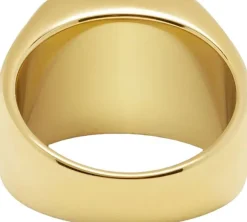 Red Zircon Signet Ring in Gold
