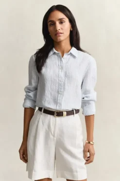 REG STRIPED LINEN LS SHIRT