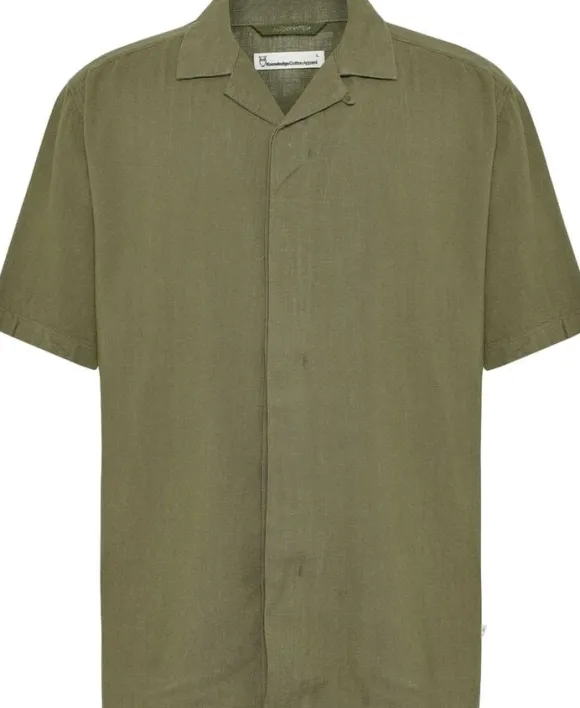 Relaxed Linen-mix short sleeve shirt