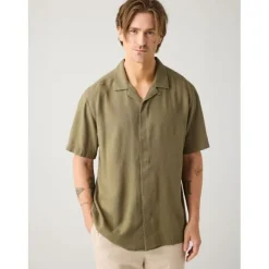 Relaxed Linen-mix short sleeve shirt