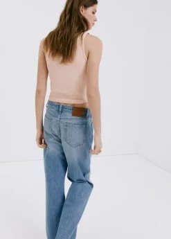 Ribbed cotton-blend top