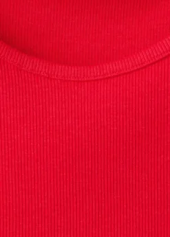 Ribbed cotton-blend top