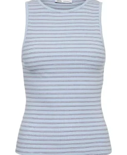 Ribbed cotton-blend top