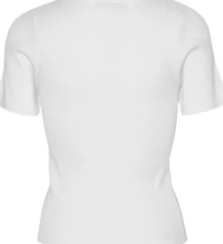 Rib knit short sleeve top