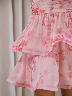 Rivana Print Chiffon Dress